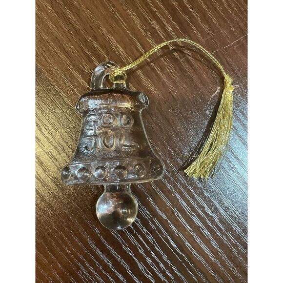Kosta Boda Sweden‎ Vintage Glass Christmas Ornament BELL God Jul 3" - Picture 1 of 5